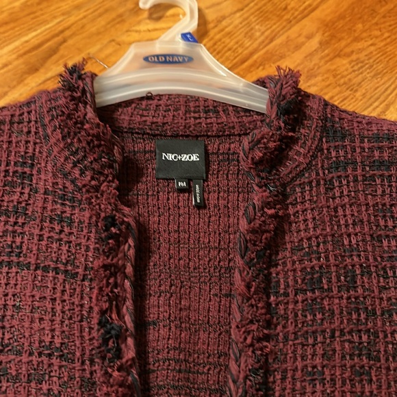 NWOT Nic + Zoe Burgundy knit Women's Cardigan ***minor flaw size PM - Picture 2 of 6
